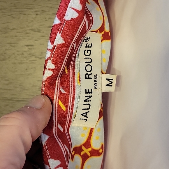 Jaune Rouge, Paris Boutique, Size MED Red Aztec Zip Up Dress NWOT - Picture 6 of 6